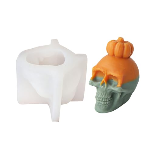 Kaohxzklcn Silikonformen mit Skelettkopf für Seife, Gips, Dekorationen, Halloween-Formen für Halloween-Geschenke von Kaohxzklcn