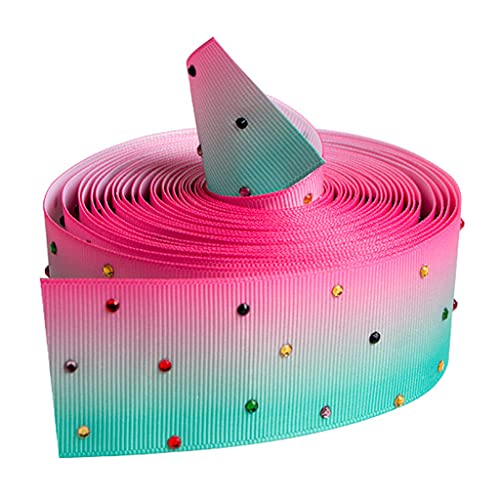 Regenbogen-Ripsbänder mit Strasssteinen, Perlenband für Haarschleifen, Geschenkverpackungen, Party-Dekoration von Kaohxzklcn
