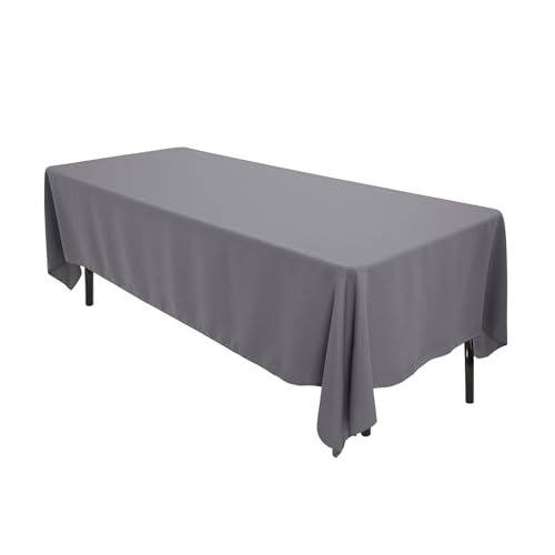 Kapwall Graue Tischdecke, 152 x 260 cm, Polyester, rechteckig, waschbar, Flecken- und knitterfrei, ideal für Hochzeit, Restaurant, Party, Bankett, Dekoration. von Kapwall