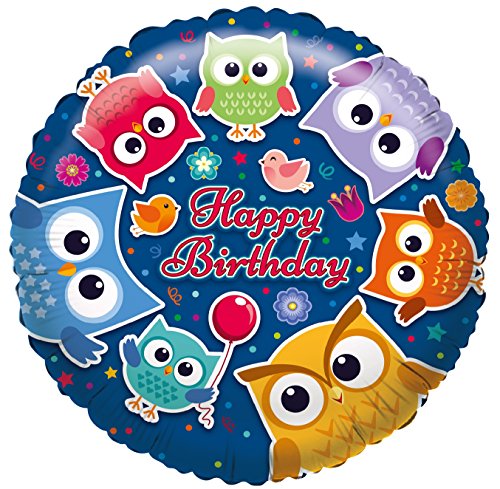 Karaloon F81001P Folienballon Happy Birthday - Eulen von Karaloon