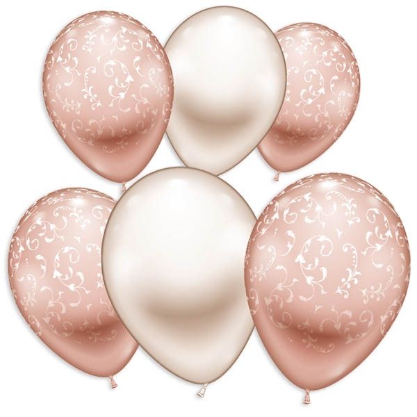 Rose-goldene Ballons, "Fashion", im 6er Pack von Karaloon