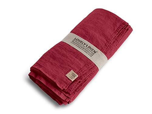 Kardelen Lovely Linen TCL0142E Lovely Tischdecke Leinen Cabernet 100 x 100 cm (1 Stück) von Kardelen