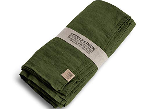 Kardelen Lovely Linen TCL0171E Lovely Tischdecke Leinen Jeep Green 100 x 100 cm (1 Stück) von Kardelen