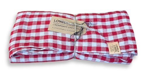 Lovely Linen Misty Tischdecke Leinen Square real red 145x300cm (1 Stück) von Kardelen