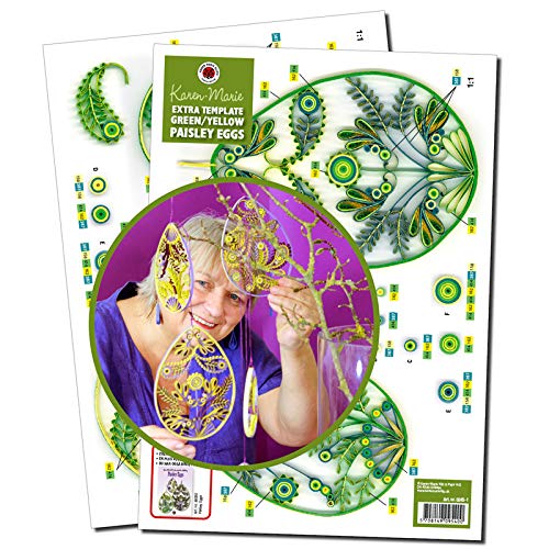 Karen Marie's Paisley Eggs Quilling Extra Template Green/Yellow von Karen Marie Klip Papirmuseets By A/S