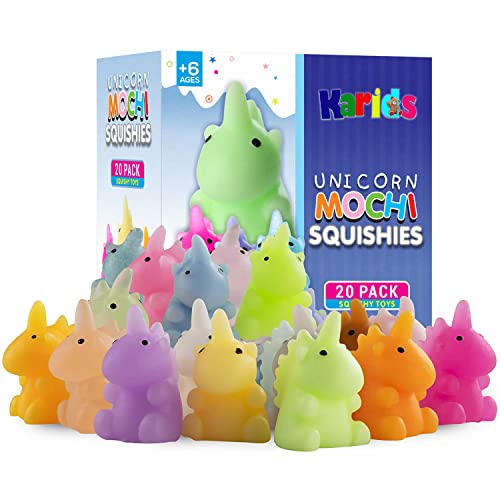 Karids 20er-Pack mehrfarbige Mochi-Einhorn-Squishy - einzeln verpackt für Partybeutel-Mitgebsel Kindergeburtstag Gastgeschenke von Karids