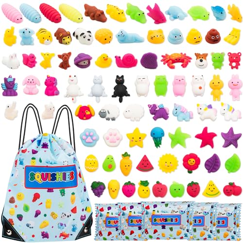 Karids 80er Pack Squishy, Tierfiguren - Kawaii Squishies Anti Stress Spielzeug mit verschiedenen Tiermotiven -mitgebsel Kindergeburtstag gastgeschenke von Karids