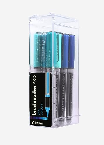 KARIN Brushmarker PRO 12 sky colours set Deck- & Wasserfarben transparent von Karin