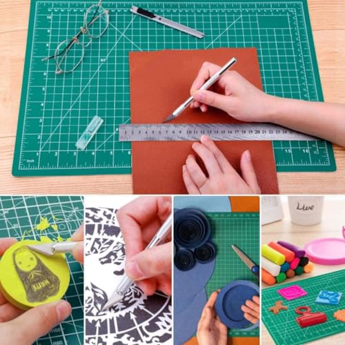 Schneidematte A3 Cutting Mat - Double Sided Self Healing Sewing Mat, Schneidematte Selbstheilend, Bastelunterlage Schnittfest, Schneideunterlage zum Nähen von Karkar