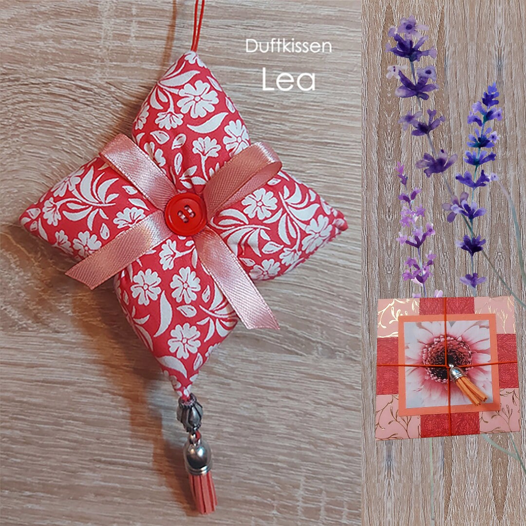 Lavendelkissen | Geschenkbox + Duftkissen Mit Lavendel - Lea Liebevoll Handgemachtes Aromakissen Kleines Geschenk von KarlbergKreativ