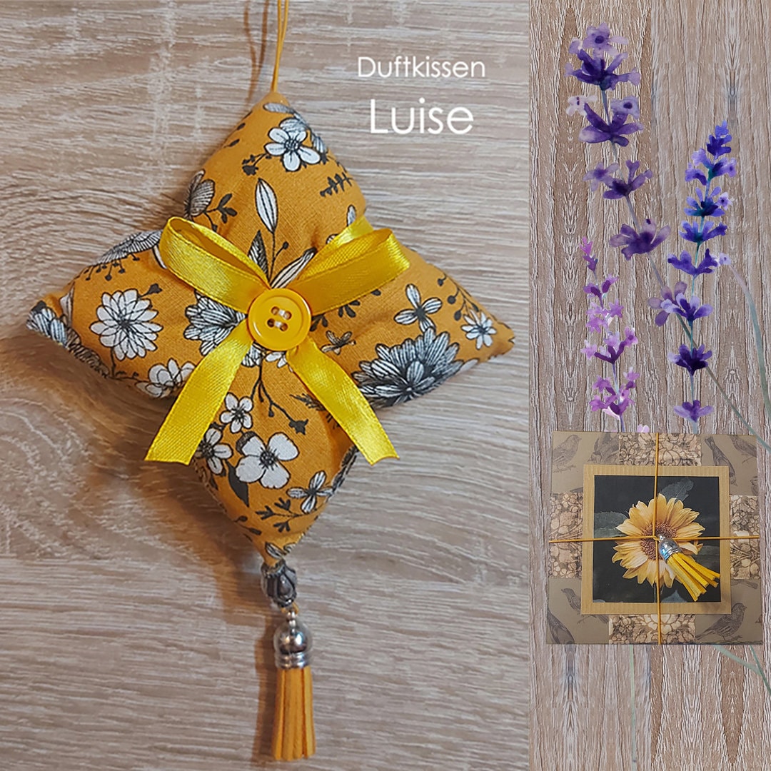 Lavendelkissen | Geschenkbox + Duftkissen Mit Lavendel - Luise Liebevoll Handgemachtes Aromakissen Kleines Geschenk von KarlbergKreativ