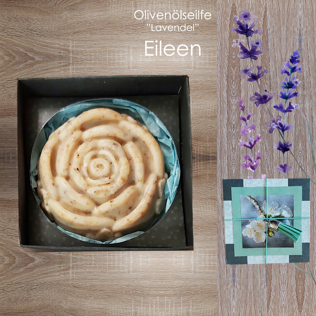 Olivenölseife | Geschenkbox + "Lavendel" - Eileen Natürliche, Kaltgerührte, Rustikale Motivseife Kleines Geschenk von KarlbergKreativ