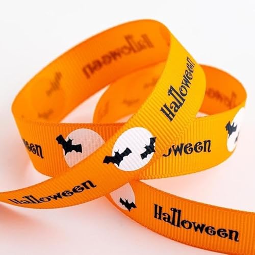 Orangefarbenes Ripsband für Halloween von Karma Krafts