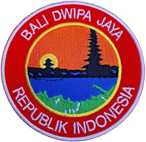 Bali dwipa Jaya Indonesien Patch (8,9 cm) bestickt Eisen/Nähen auf Badge Uluwatu Souvenir Aufnäher indonesischen Insel Tragetasche Tempel Kuta SEMINYAK Sanur von Karma Patch