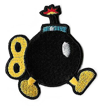 Bob-omb Chuckya Patch (5 cm) kleine Bomb Super Mario Brothers bestickt Bügelbild Moral Applique Kostüm Cosplay von Karma Patch