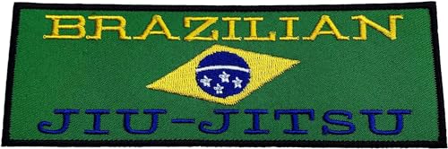 Brasilianischer Jiu Jitsu-Patch, 15 cm, bestickt, zum Aufnähen oder Aufbügeln, BJJ Grappling Gi Aufnäher, Grün von Karma Patch