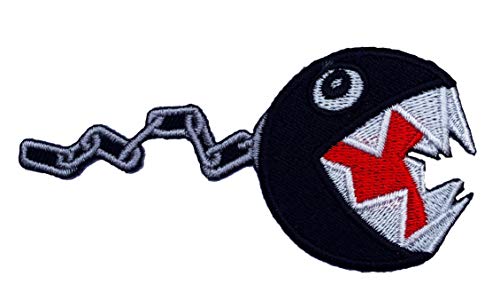 Chain Chomp Patch (8,9 cm) Super Mario Brothers bestickt zum Aufnähen oder Aufbügeln, Kostüm/Cosplay, Koopa Troop Souvenir von Karma Patch