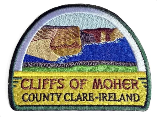 Cliffs of Moher County Clare Irland Patch (8,9 cm) bestickt zum Aufbügeln / Aufnähen auf Abzeichen Europa Trek Souvenir Eire Applique von Karma Patch