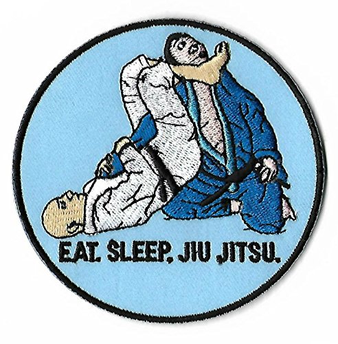 Grappling Aufnäher (9 cm) BJJ Aufbügler Eat Sleep Brazilian Jiu Jitsu Patch / Iron on Badge von Karma Patch