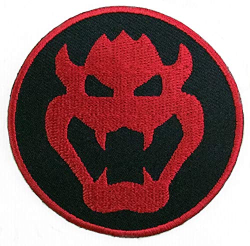 Karma Patch Aufnäher Bestickt Super Mario Bowser (80 mm) zum Aufnähen oder Kleben mit Bügeleisen von Karma Patch