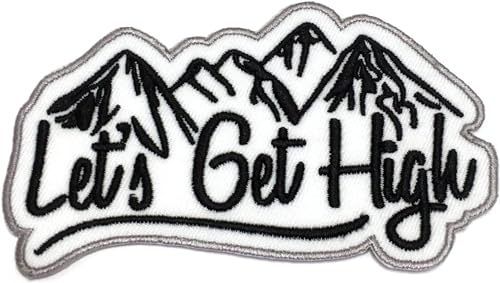 Lets Get High Patch (100 mm) Embroidered Iron on Badge Aufnäher Klettern Trekking Souvenir von Karma Patch