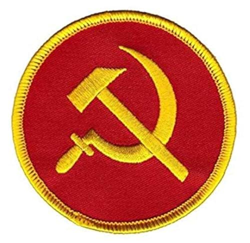 USSR kommunistischer Aufnäher (7,6 cm) Haken + Schlaufe besticktes Abzeichen Hammer und Sichel Sowjetunion Logo Russland Militär Moral taktische Weste Airsoft von Karma Patch