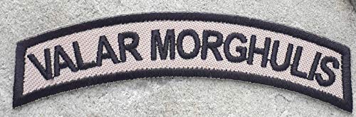 Valar Morghulis Patch (3,75 Zoll) Bestickter Aufbügel/Aufnähen Abzeichen - All Men Must Die Patch - Morale Tactical Game of Thrones Slogan Applique von Karma Patch