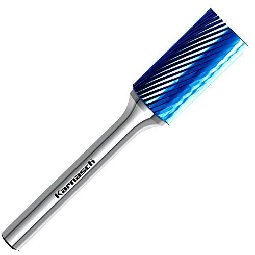 Hauptversand24 HM Frässtift Zapfenfräser Rotationsfräser Fräser Blue-Tec beschichtet ZYA Zylinder Form HP-5 Ø=16 / l2=25 / d2=6 / l1=70mm von Karnasch / Hauptversand24