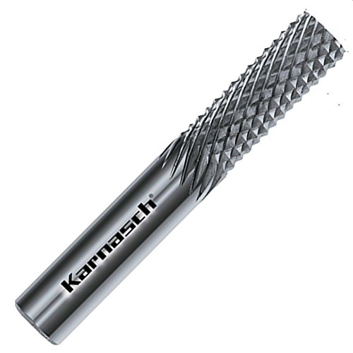 Hauptversand24 VHM Frässtift Zapfenfräser Rotationsfräser Fräser mit Bohrspitze 135° für Kunststoffe GFK CFK MMC Carbon Ø=6 / l2=25 / d2=6 / l1=75mm von Karnasch / Hauptversand24