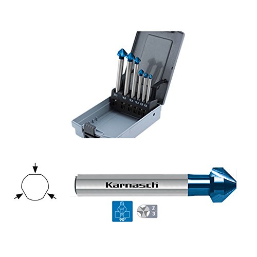 Hauptversand24 Set Kegelsenker, Senker, Din335, HSS-XE Blue-Tec - 60° 6.3, 10.0, 16.0, 20,0, 25,0mm von Karnasch