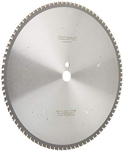 KARNASCH 107150355020 Kreissägeblätter aus hartem Metall, Super Dry-Cutter Strukturstahl, 355 mm Durchmesser, 2,2/1,8 mm Dicke, 25,4 mm Aburrir, 90 WWF Zähne von Karnasch