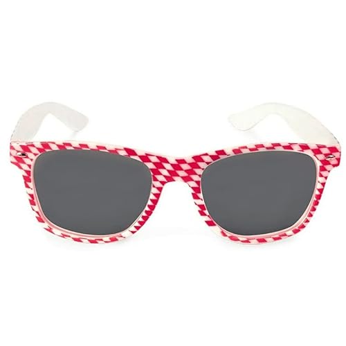 KarnevalsTeufel Bayernbrille Volksfest Bayrische Brille Blau Rot Accessoire Wiesn Partybrille Bavaria (Rot) von KarnevalsTeufel.de