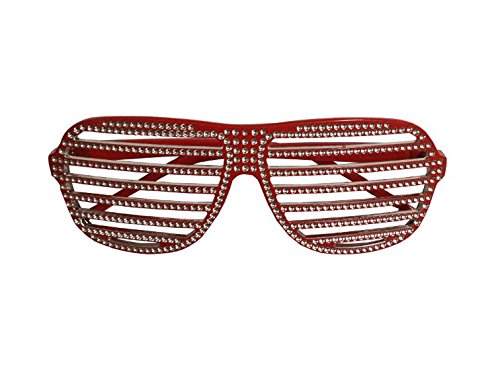 KarnevalsTeufel Gitter-Brille Deluxe, sortierte Farben (rot) von KarnevalsTeufel.de