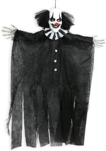 Horror-Clown Hängedeko Halloween Dekoration gruselig Monster Deko zum Aufhängen (Schwarz) von KarnevalsTeufel.de