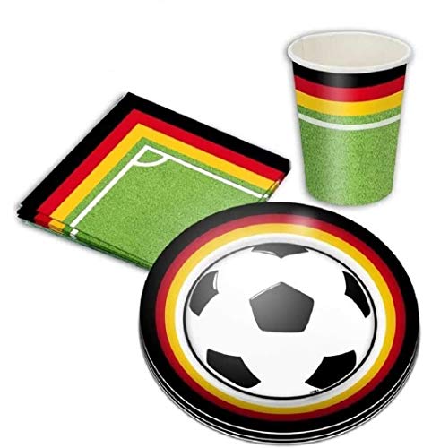 KarnevalsTeufel.de Party-Set Deutschland-Fans Deutschland-Design Teller Becher Servietten je 6-TLG. von KarnevalsTeufel.de