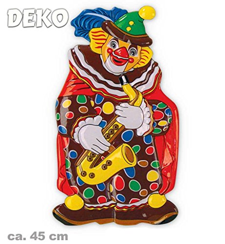 KarnevalsTeufel Wandbild Clown-Deko, sortierte Motive, Höhe ca. 45 cm, Wand-Deko, Dekoration (Modell 1) von KarnevalsTeufel.de