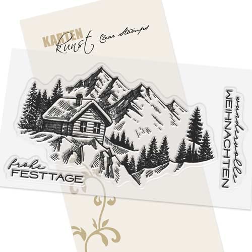 Karten-Kunst Clear Stamps KK-0221 Stempel Winterlandschaft Silikonstempel von Karten-Kunst