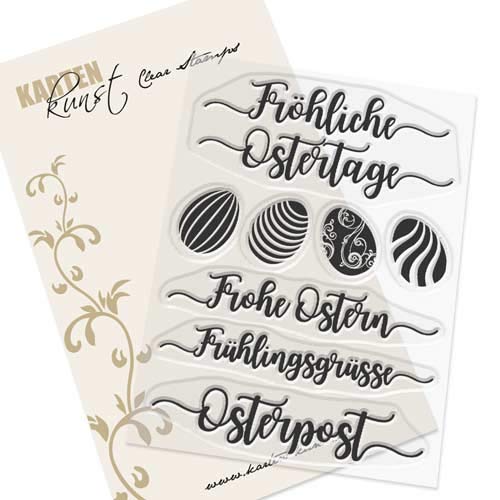 Karten-Kunst Clear Stamps KK-0147 Stempel Kalligraphie zu Ostern Silikonstempel von Karten-Kunst