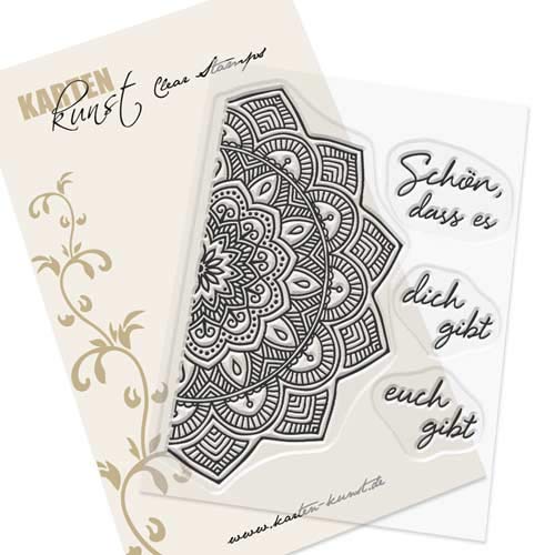 Karten-Kunst Clear Stamps KK-0158 Stempel Mandala Schön dass es Dich gibt Silikonstempel von Karten-Kunst