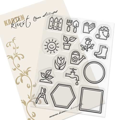 Karten-Kunst Clear Stamps KK-0194 Stempel Mini Frames Garden Silikonstempel von Karten-Kunst