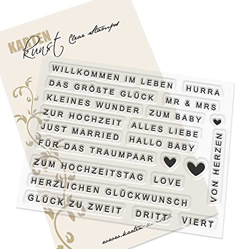 Karten-Kunst Clear Stamps KK-0214 Stempel Baby & Liebe modern Silikonstempel von Karten-Kunst