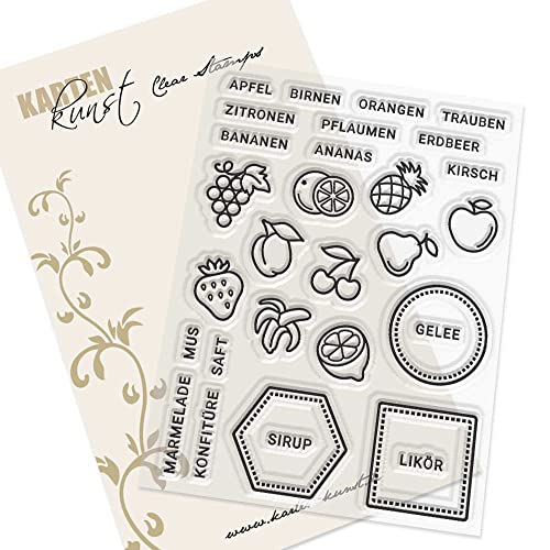 Karten-Kunst Clear Stamps KK-0219 Stempel Mini Frames Obst Silikonstempel von Karten-Kunst