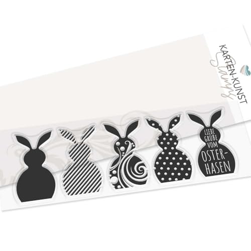 Karten-Kunst Clear Stamps KK-0258 Stempel Osterhasen/Easter Bunnies Silikonstempel von Karten-Kunst