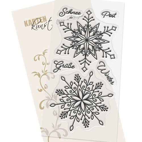 Kartenkunst Clear Stamp-Set Motiv-Stempel Weihnachten Groß KK-0206 - Riesige Schneeflocken von Karten-Kunst