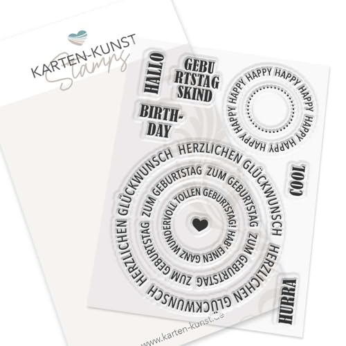 Motiv-Stempel Kreistexte zum Geburtstag Karten-Kunst KK-0264 - Clear Stamps Klarstempel von Karten-Kunst