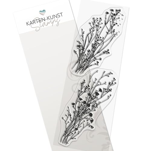 Motiv-Stempel Sträucher Zweige Karten-Kunst KK-0263 Blooming Plants Clear Stamps Klarstempel von Karten-Kunst