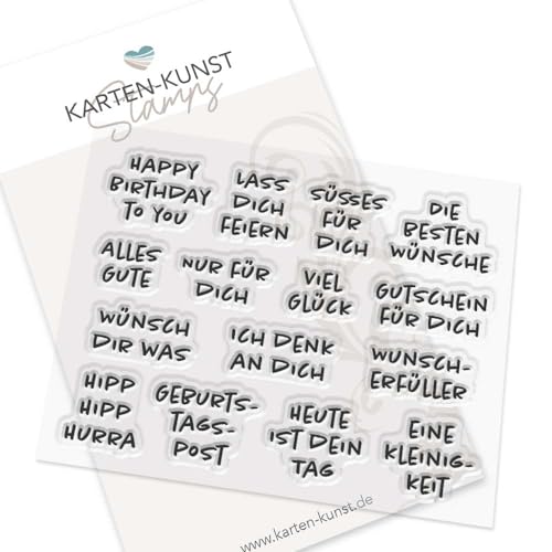 Karten-Kunst Clear Stamps KK-0259 Stempel Viele kleine Geburtstags-Grüße Silikonstempel von Karten-Kunst