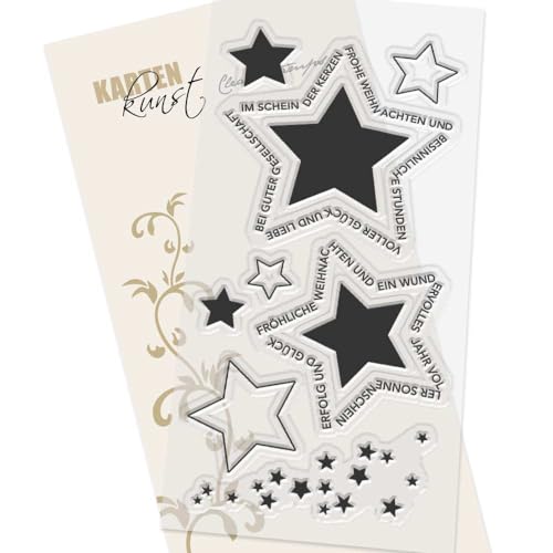 Motiv-Stempel Weihnachtliche Sterne & Sternen-Sprüche Karten-Kunst KK-0254 - Clear Stamps Klarstempel von Karten-Kunst