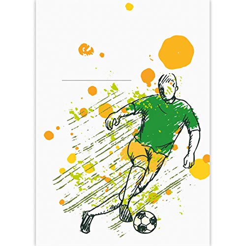 1 Fußball DIN A3 Malblock mit Fußballspielern Skizze • Zeichenblock Skizzen-Block 25 Blatt weiß, kopfverleimt, holzfreies Qualitäts-Papier 100g/m² - für Schule, Basteln, Hobby von Kartenkaufrausch