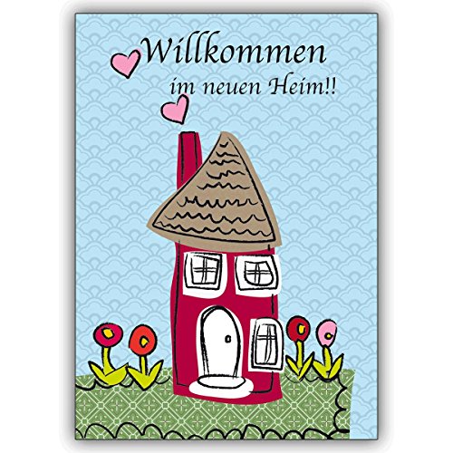 1 Umzugs Glückwünschkarte: Glückwunschkarte mit Haus zum Umzug oder Einzug in's neue Heim • individuelle Klappkarte mit Umschlag zum Gratulieren, schenken von Kartenkaufrausch